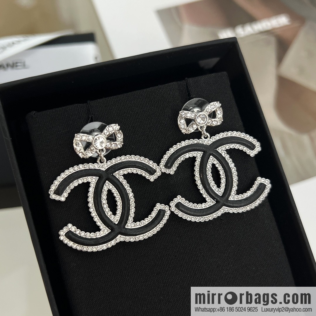 New ☑️ Chanel c2 double c bow stud earrings