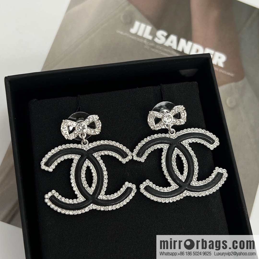 New ☑️ Chanel c2 double c bow stud earrings