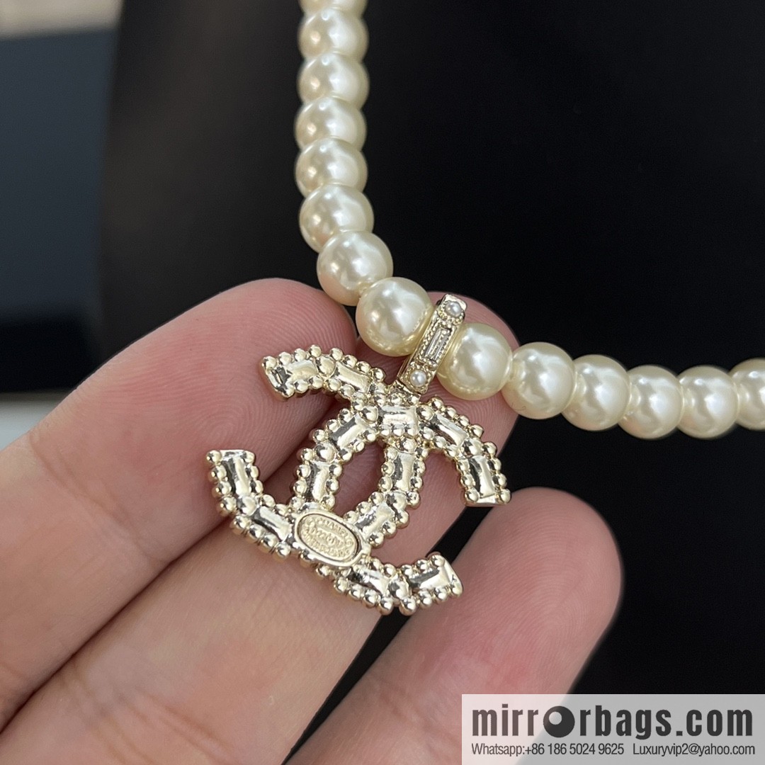 New ☑️ Chanel 100th Anniversary Full Diamond Pearl Necklace