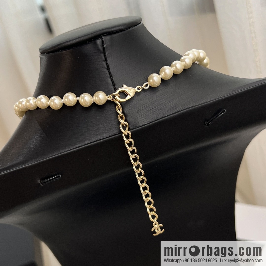 New ☑️ Chanel 100th Anniversary Full Diamond Pearl Necklace