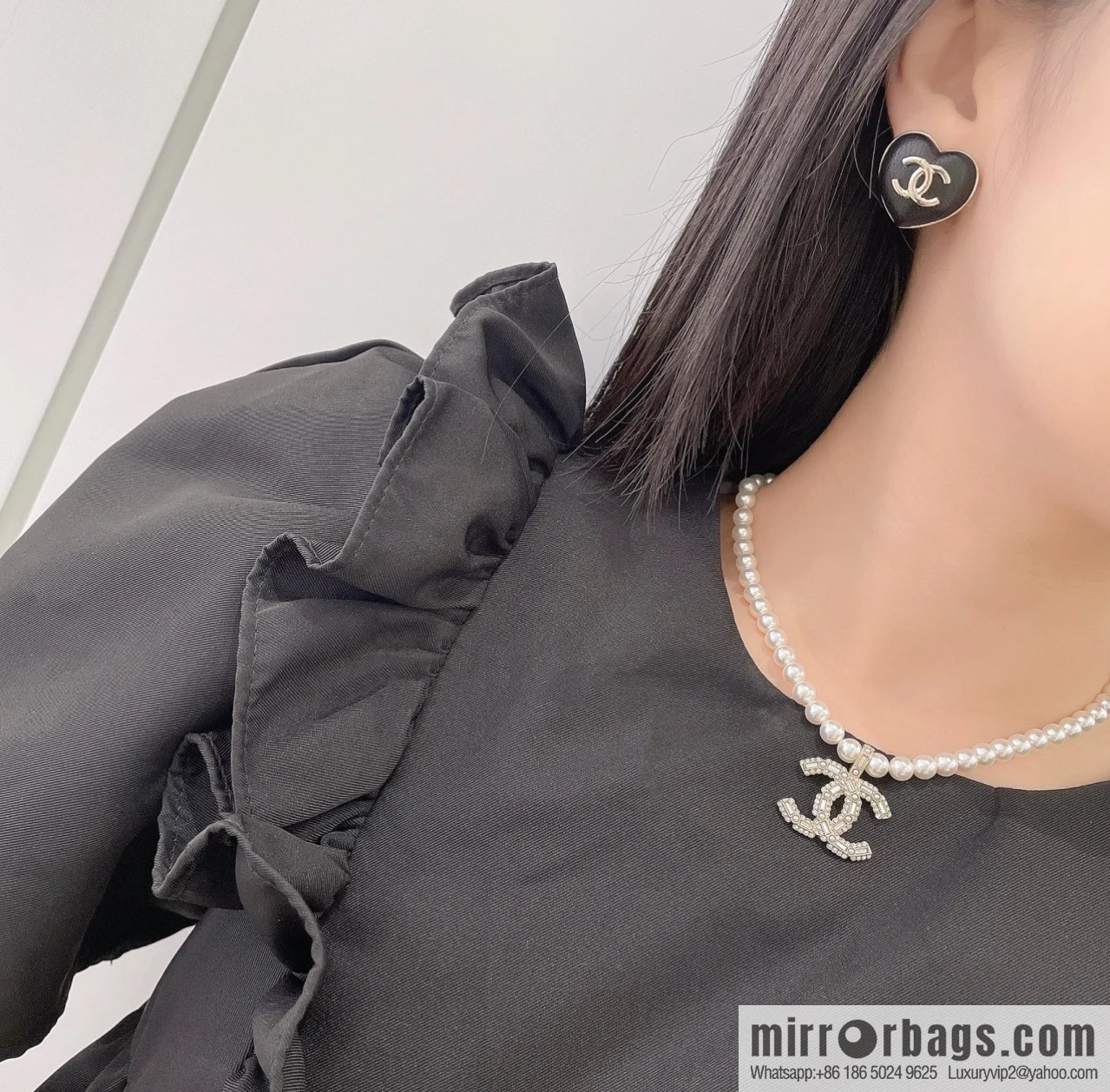 New ☑️ Chanel 100th Anniversary Full Diamond Pearl Necklace
