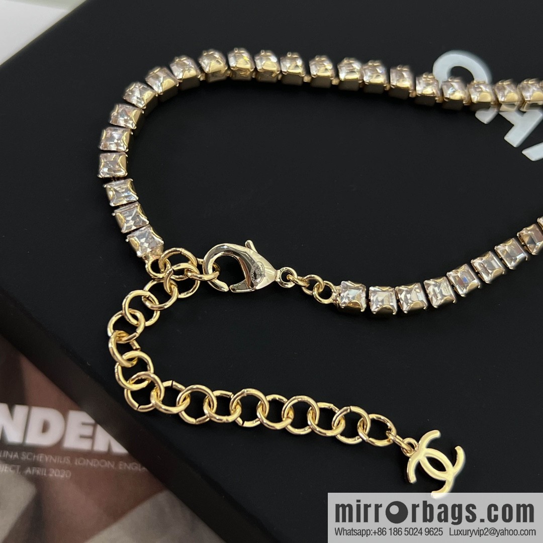 New ☑️ Chanel double c pink gemstone full diamond necklace