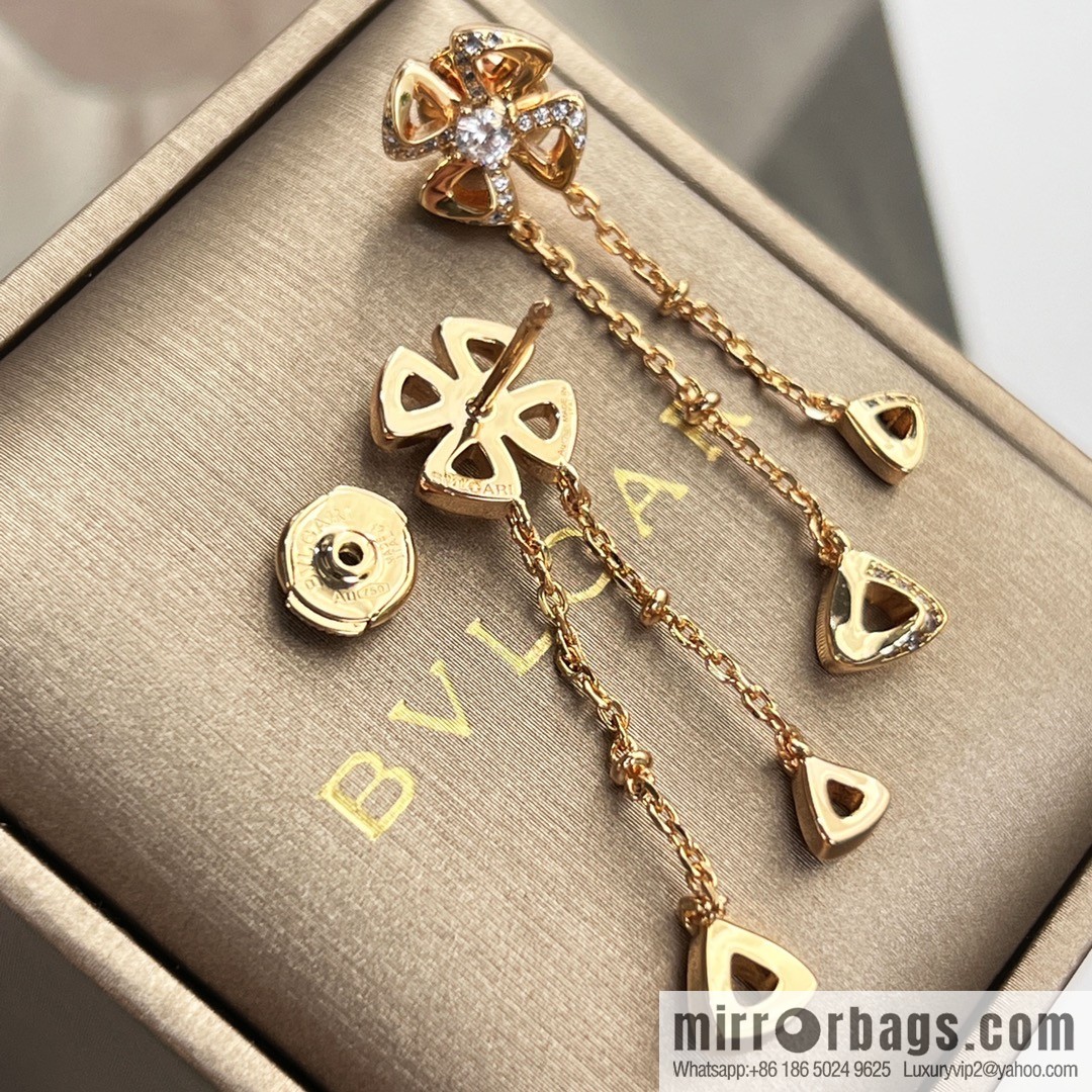 BVLGARI Bulgari series, four-leaf clover fringed earrings