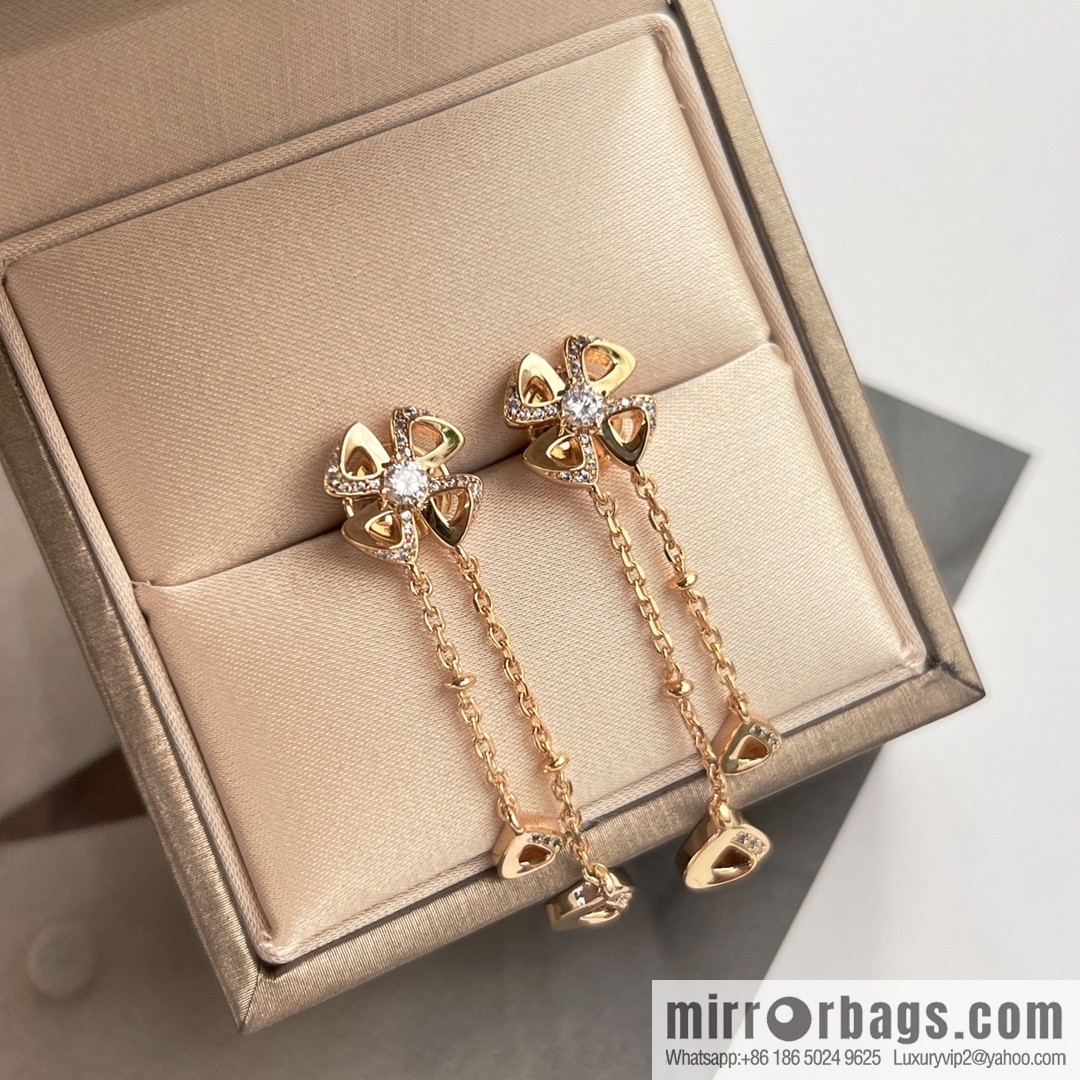 BVLGARI Bulgari series, four-leaf clover fringed earrings