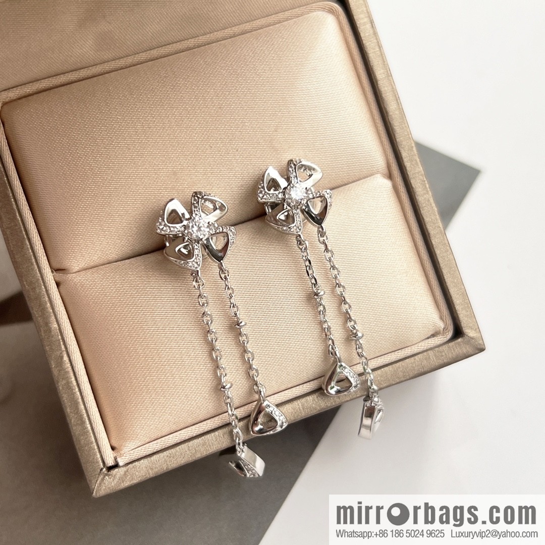 BVLGARI Bulgari series, four-leaf clover fringed earrings
