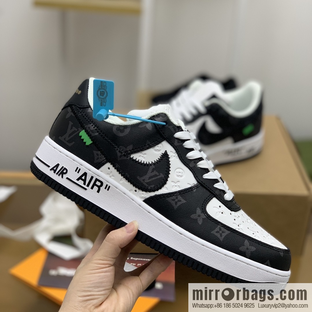 LV Louis Vuitton, classic Monogram and Damier element patchwork A JL sneakers