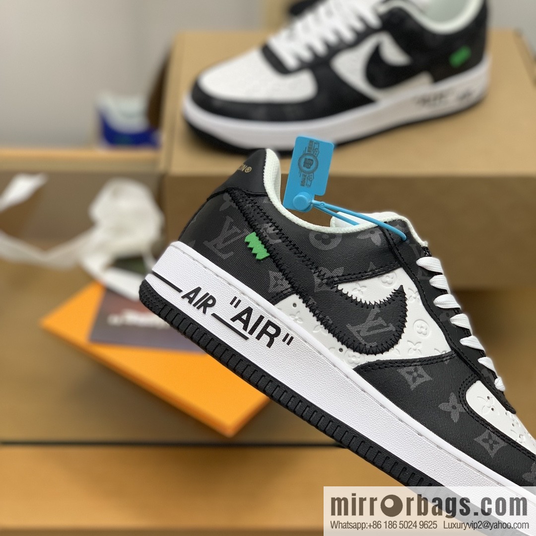 LV Louis Vuitton, classic Monogram and Damier element patchwork A JL sneakers