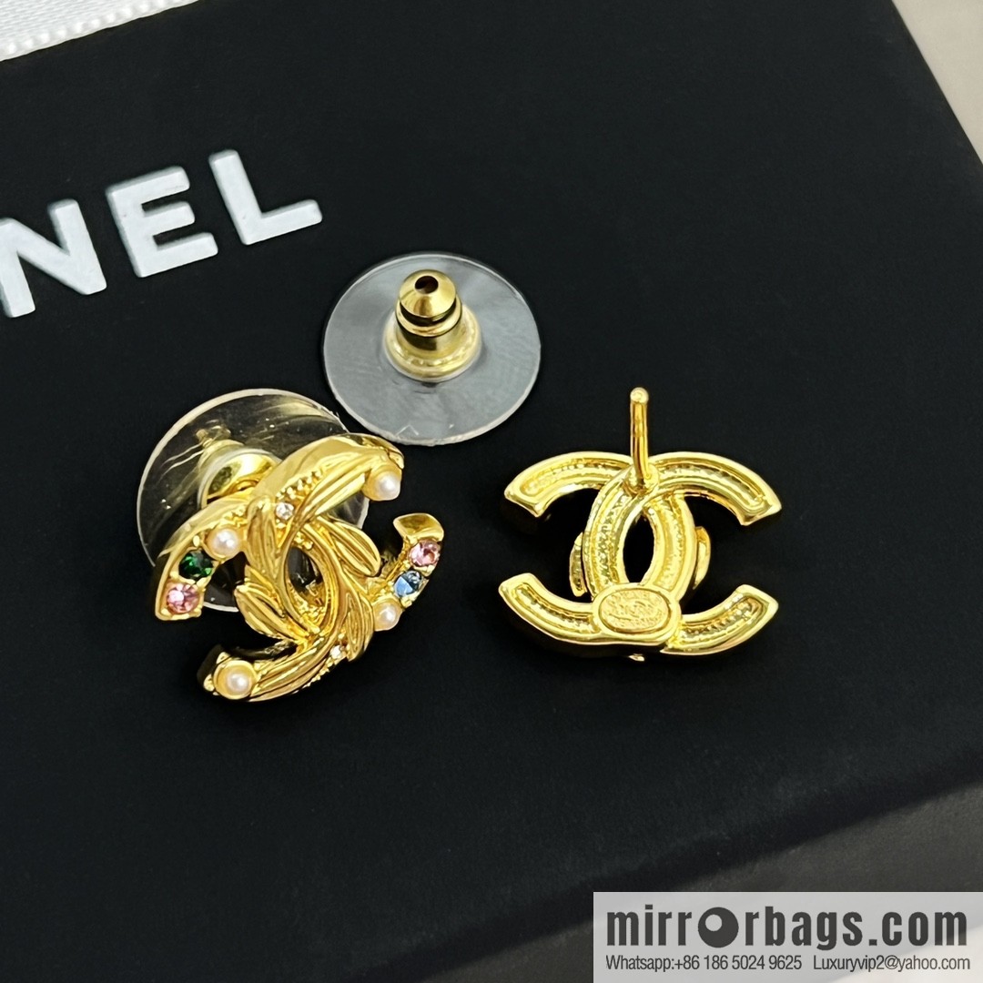 New ☑️ Chanel double c stud earrings