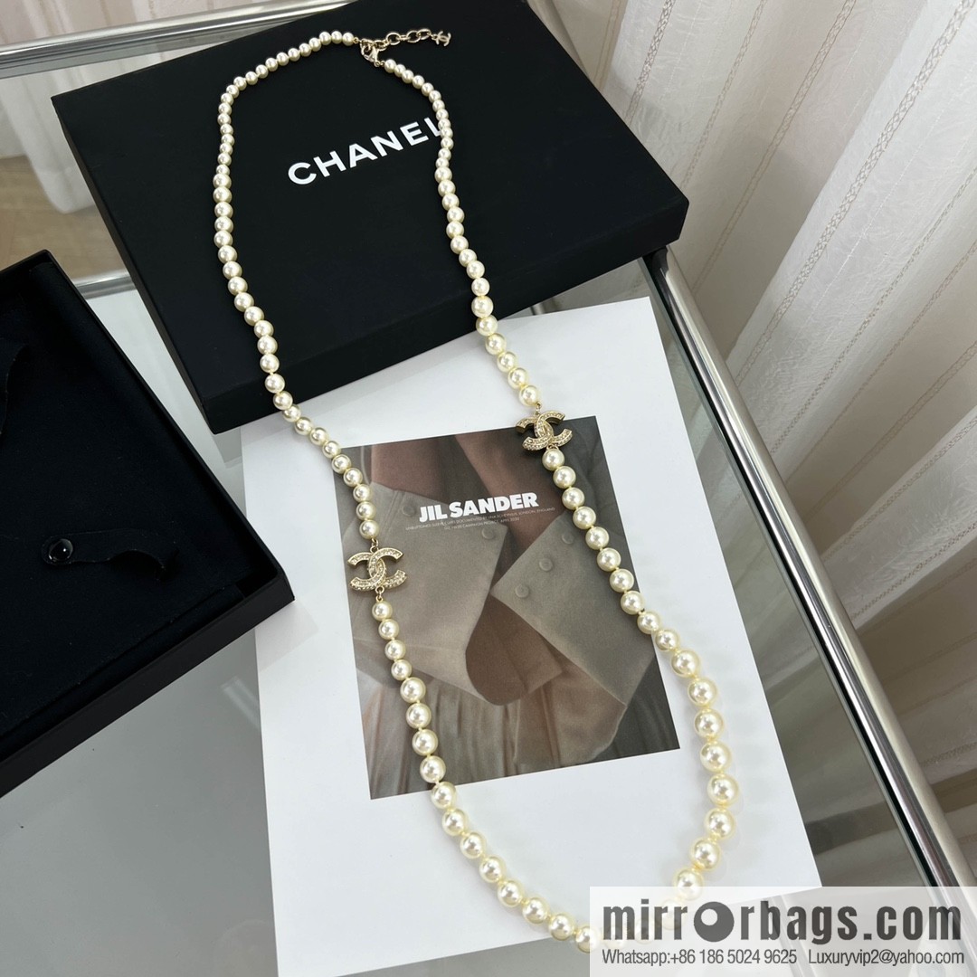 New ☑️ Chanel double c pearl sweater chain necklace