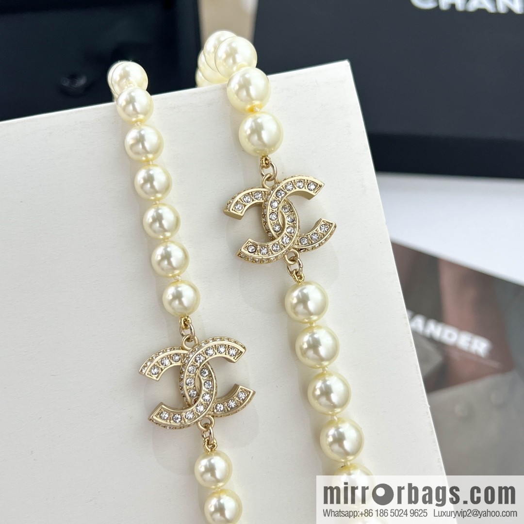 New ☑️ Chanel double c pearl sweater chain necklace
