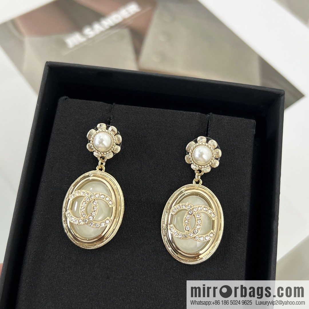 New ☑️ Chanel double c black water drop stud earrings