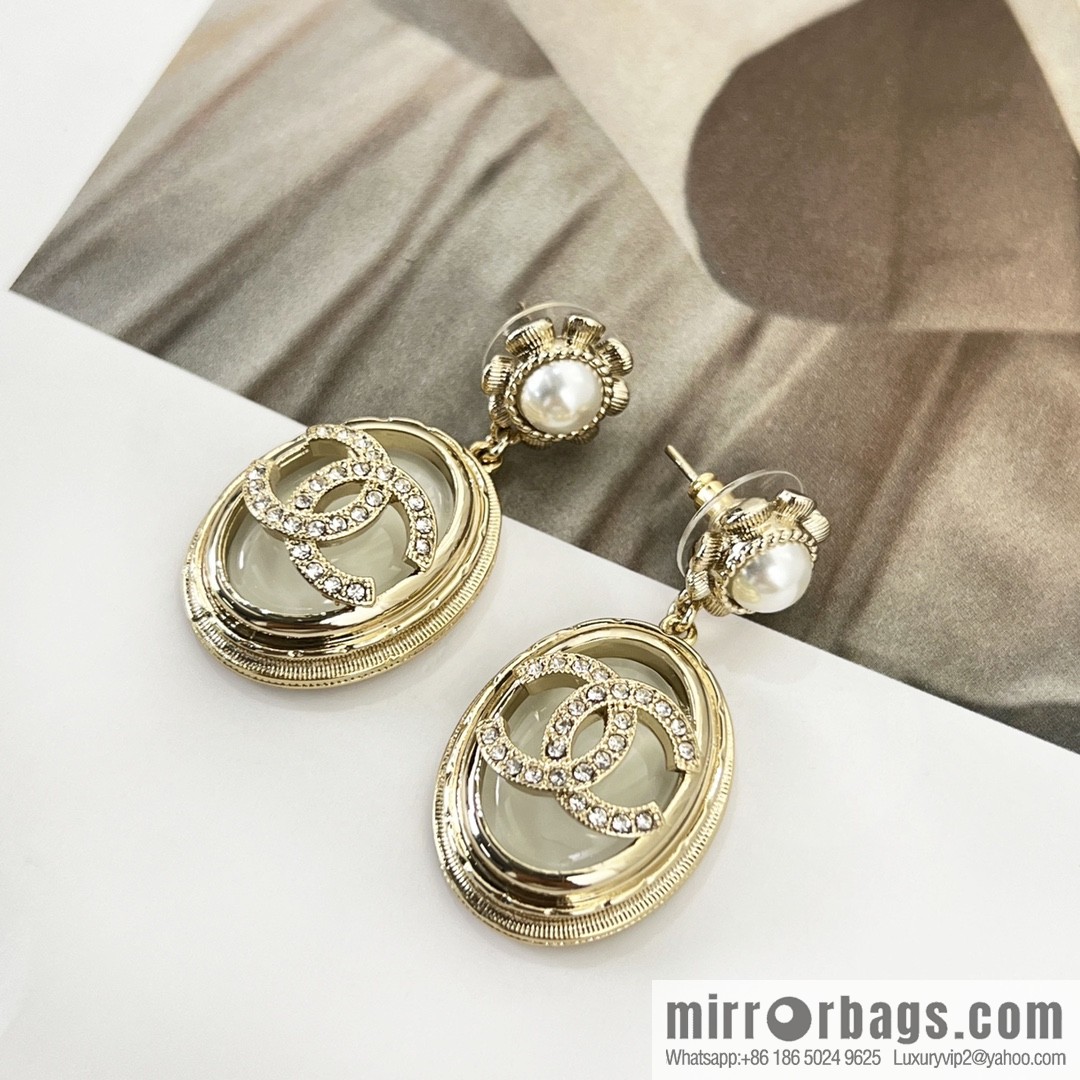 New ☑️ Chanel double c black water drop stud earrings