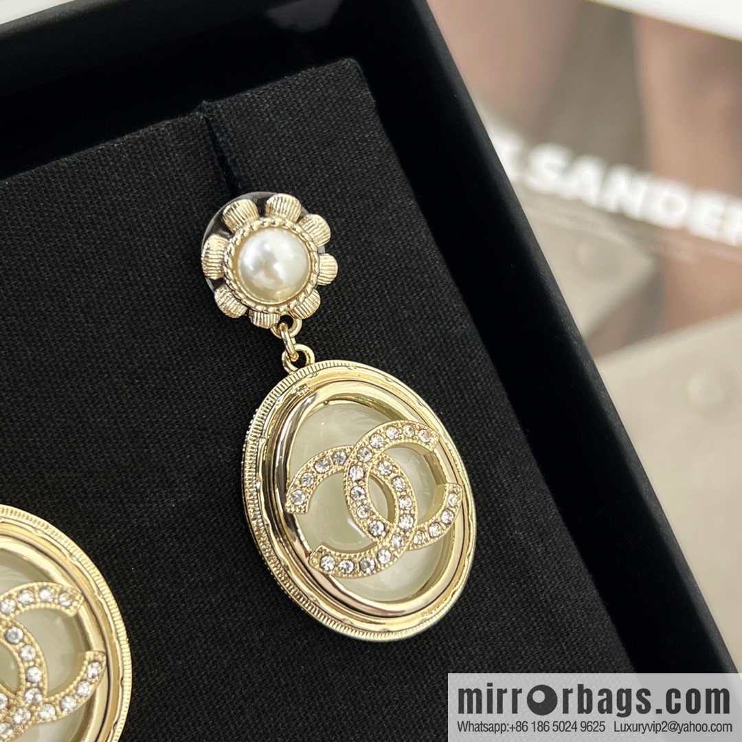 New ☑️ Chanel double c black water drop stud earrings