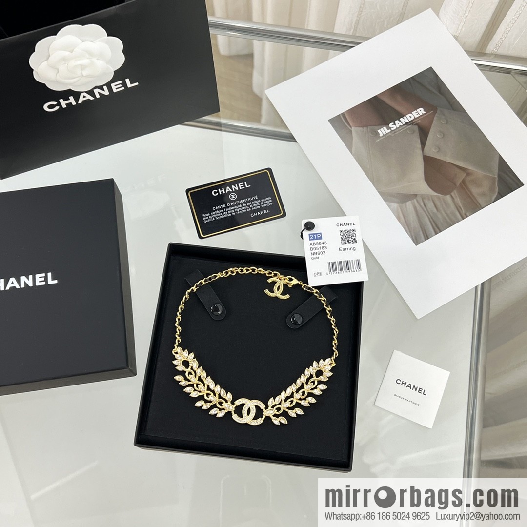 New ☑️ Chanel double c full diamond wheat ear necklace