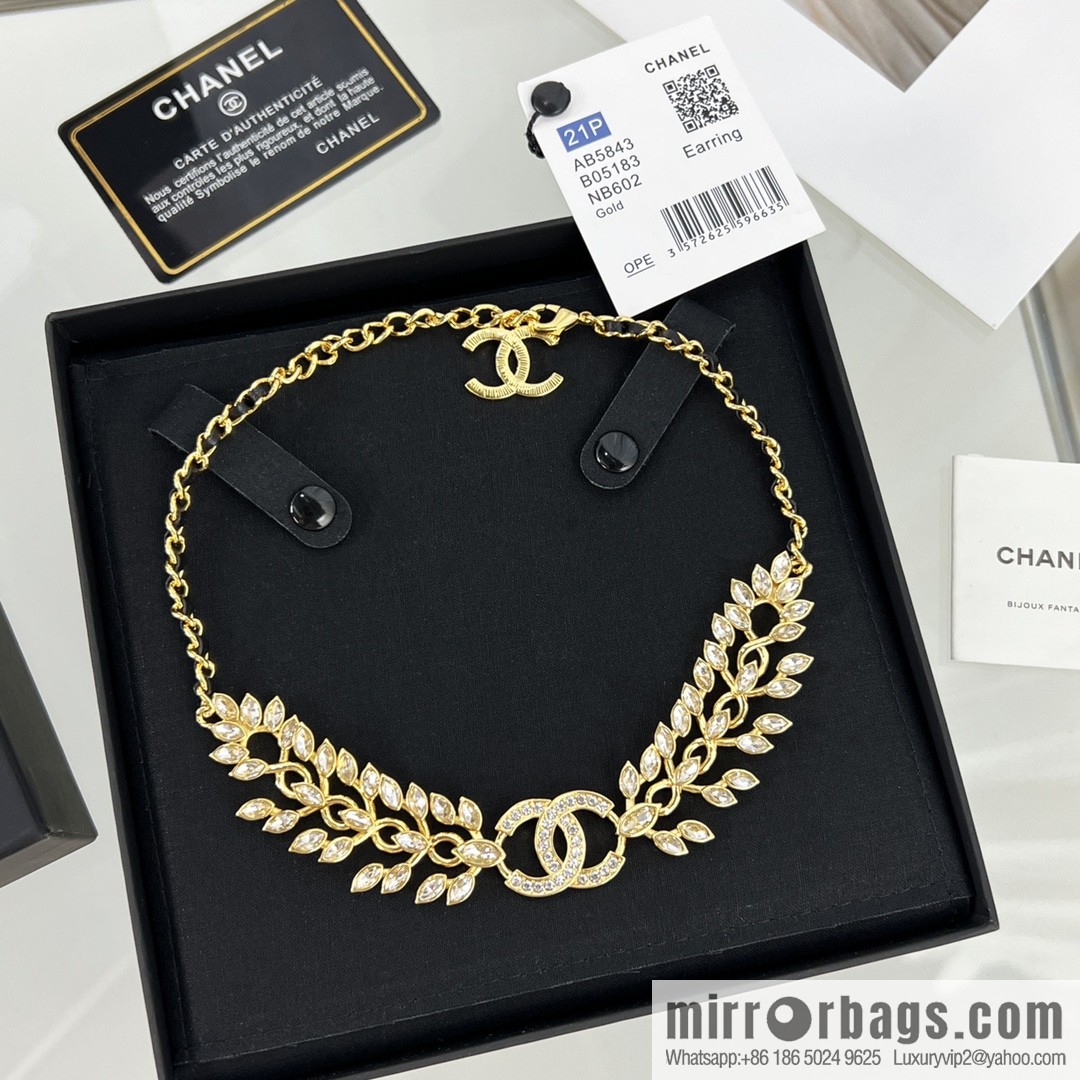 New ☑️ Chanel double c full diamond wheat ear necklace