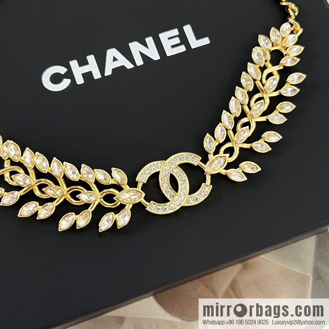 New ☑️ Chanel double c full diamond wheat ear necklace