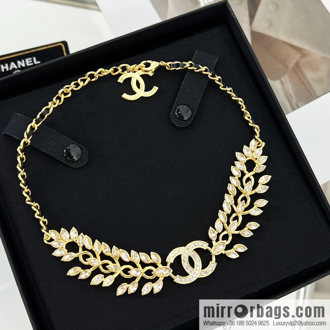 New ☑️ Chanel double c full diamond wheat ear necklace