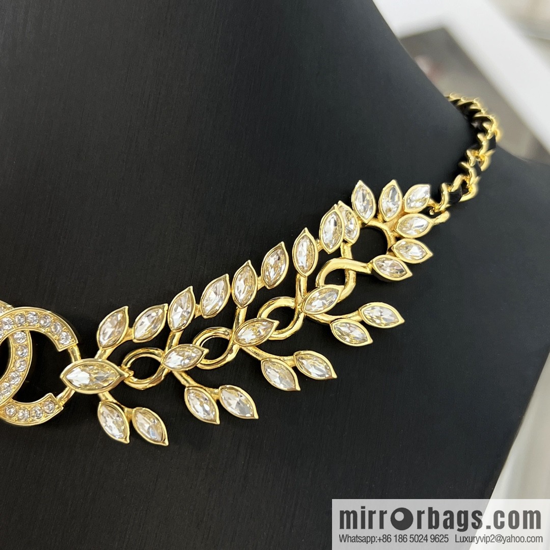 New ☑️ Chanel double c full diamond wheat ear necklace