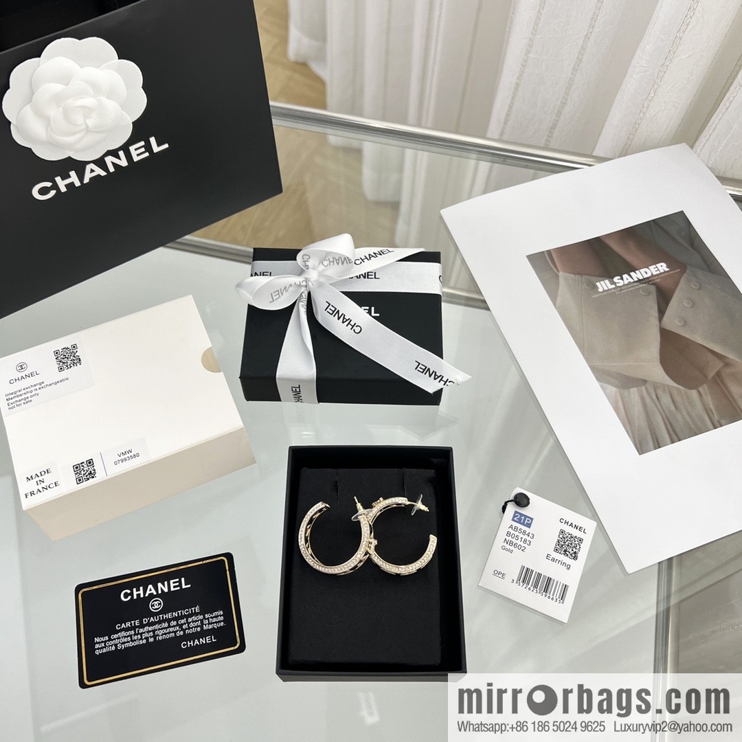 New ☑️ Chanel double c black leather rope stud earrings