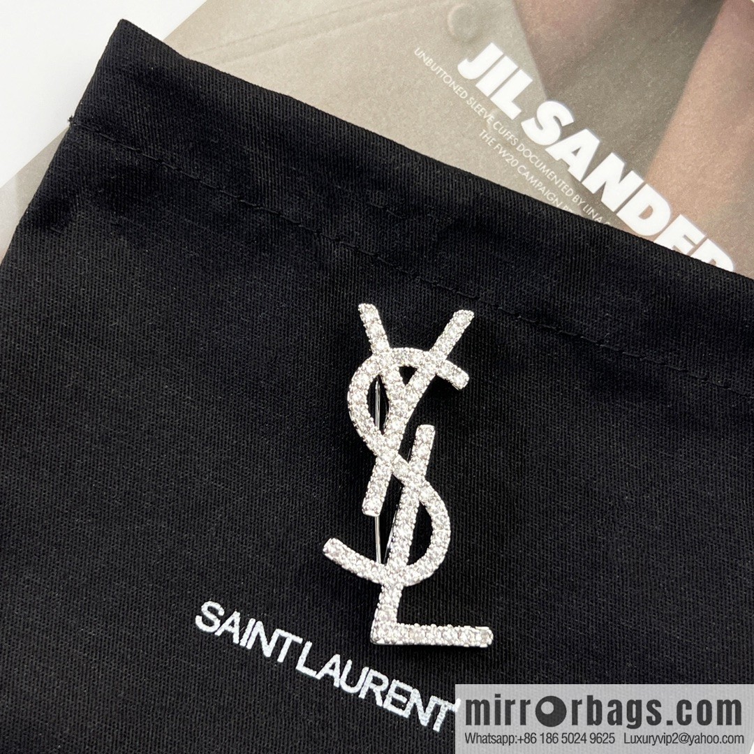 Saint Laurent YSL full diamond brooch