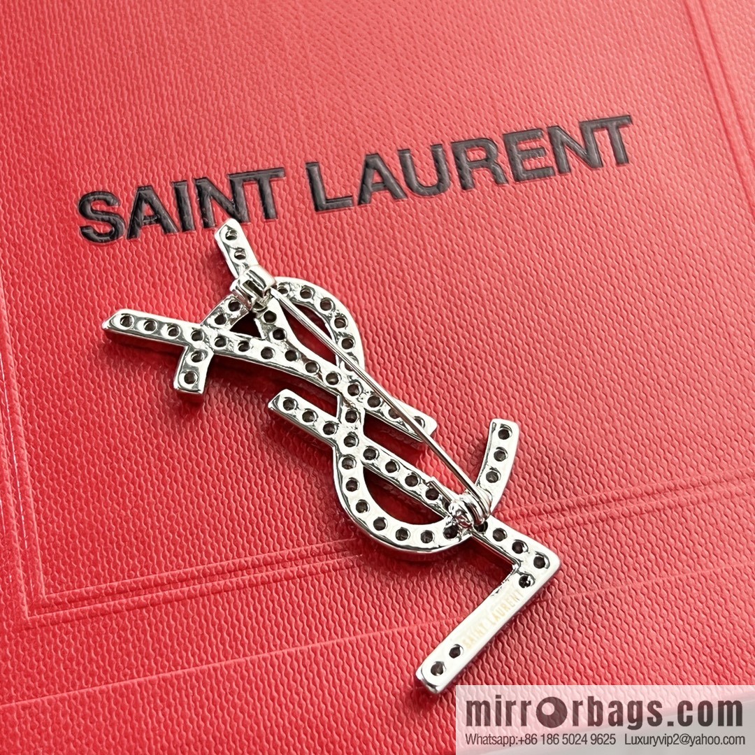 Saint Laurent YSL full diamond brooch