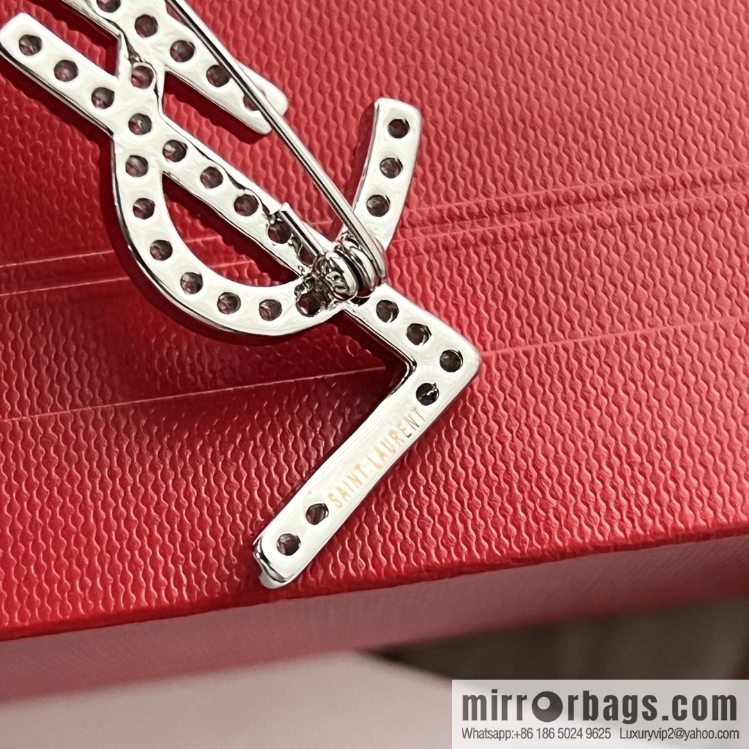 Saint Laurent YSL full diamond brooch