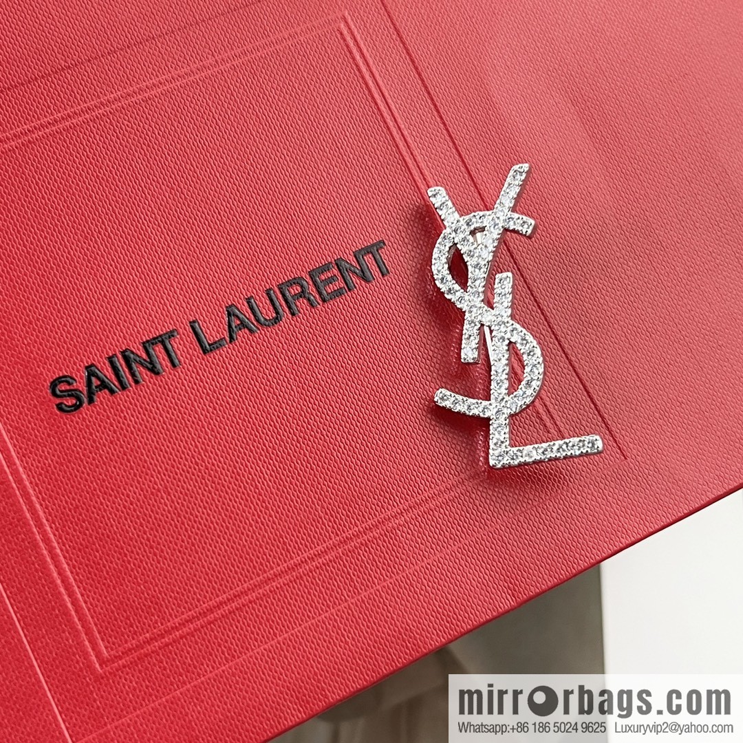 Saint Laurent YSL full diamond brooch