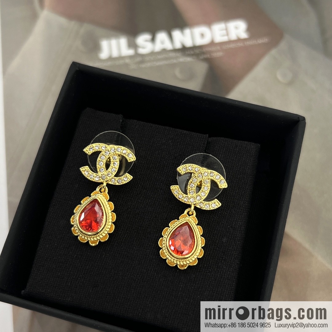 New ☑️ Chanel double c water drop stud earrings