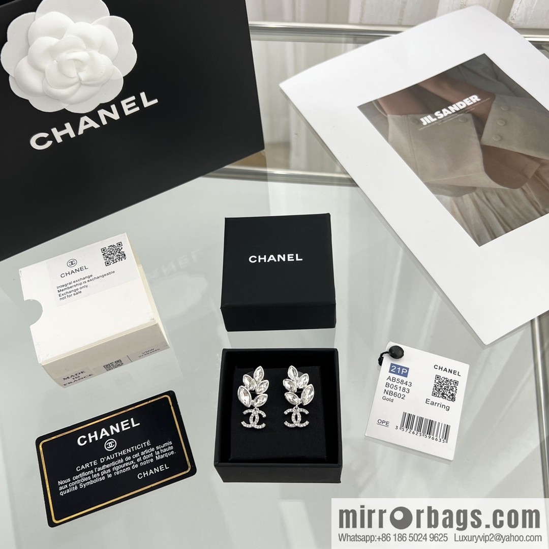 New ☑️ Chanel double c wheat ear horse eye drill earrings