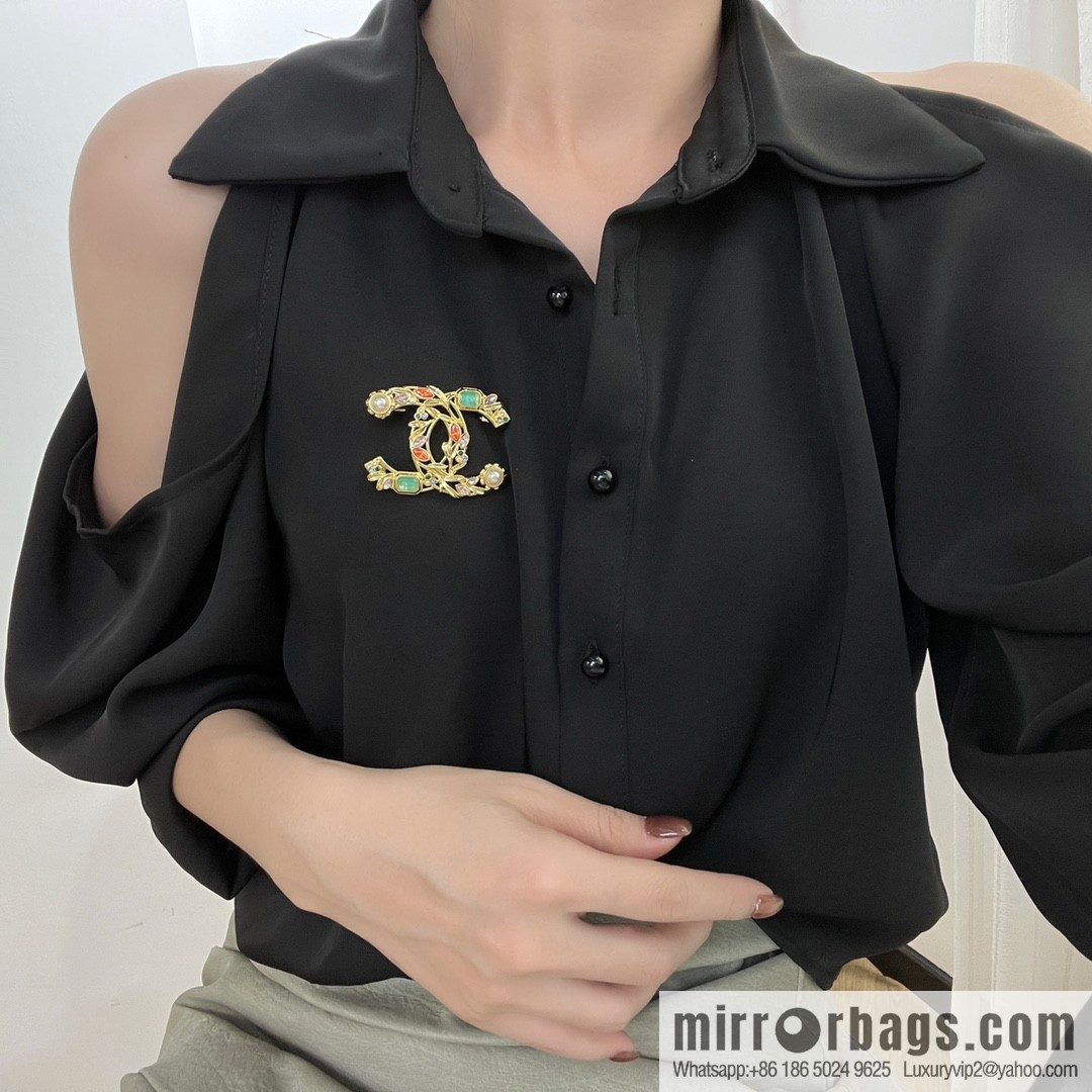 New ☑️ Chanel double c wheat ear pearl brooch