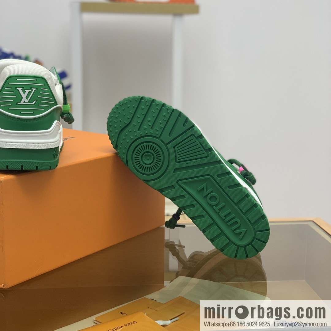 LV/Louis Vuitton features exclusive custom top calfskin donkey trainer His & Hers sports running shoes