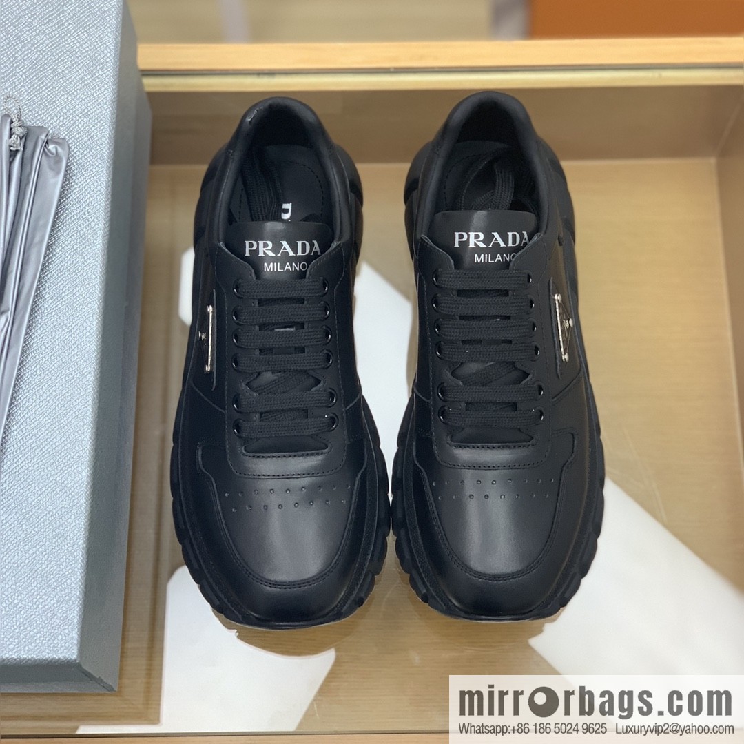 Prada uses soft calfskin men's sneakers