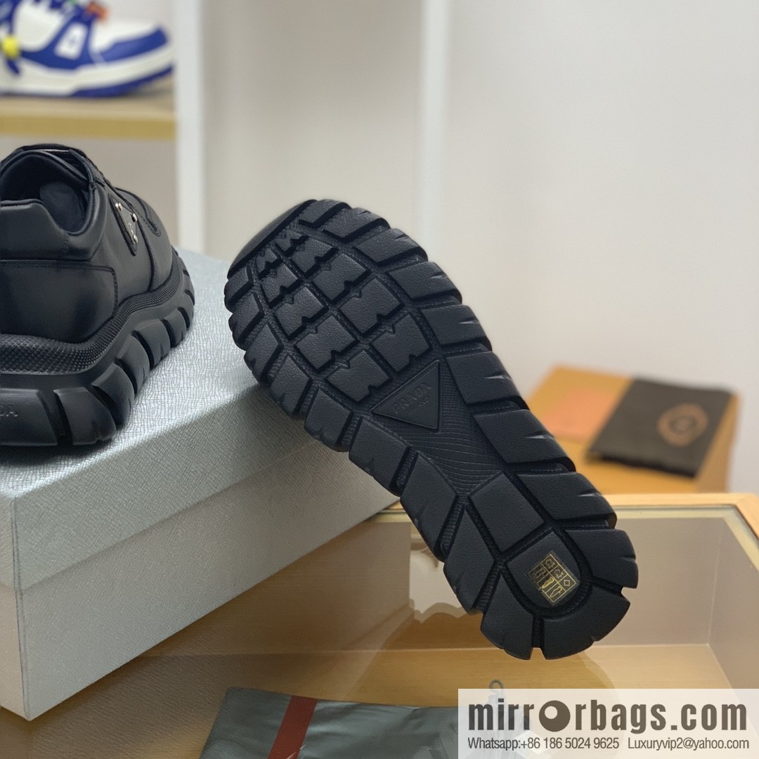 Prada uses soft calfskin men's sneakers