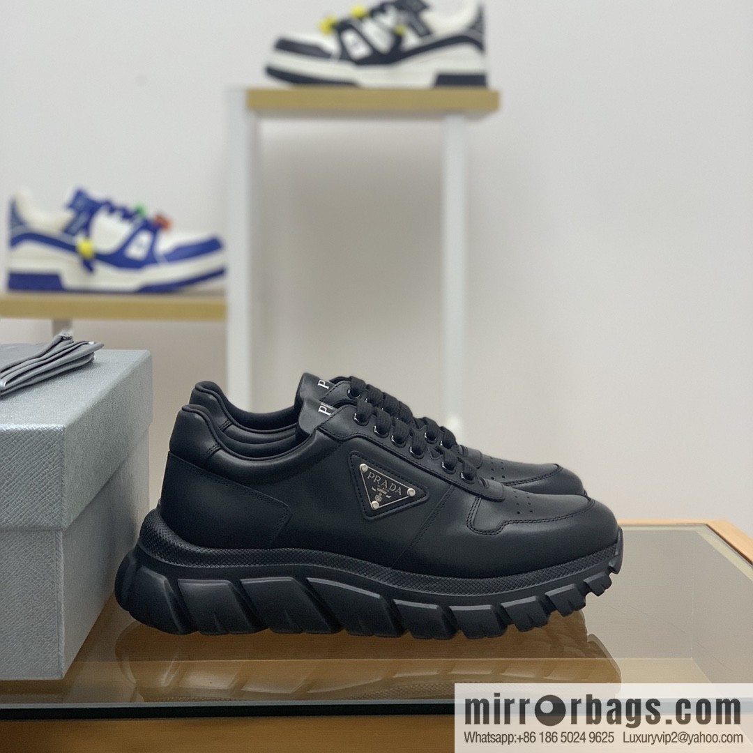 Prada uses soft calfskin men's sneakers