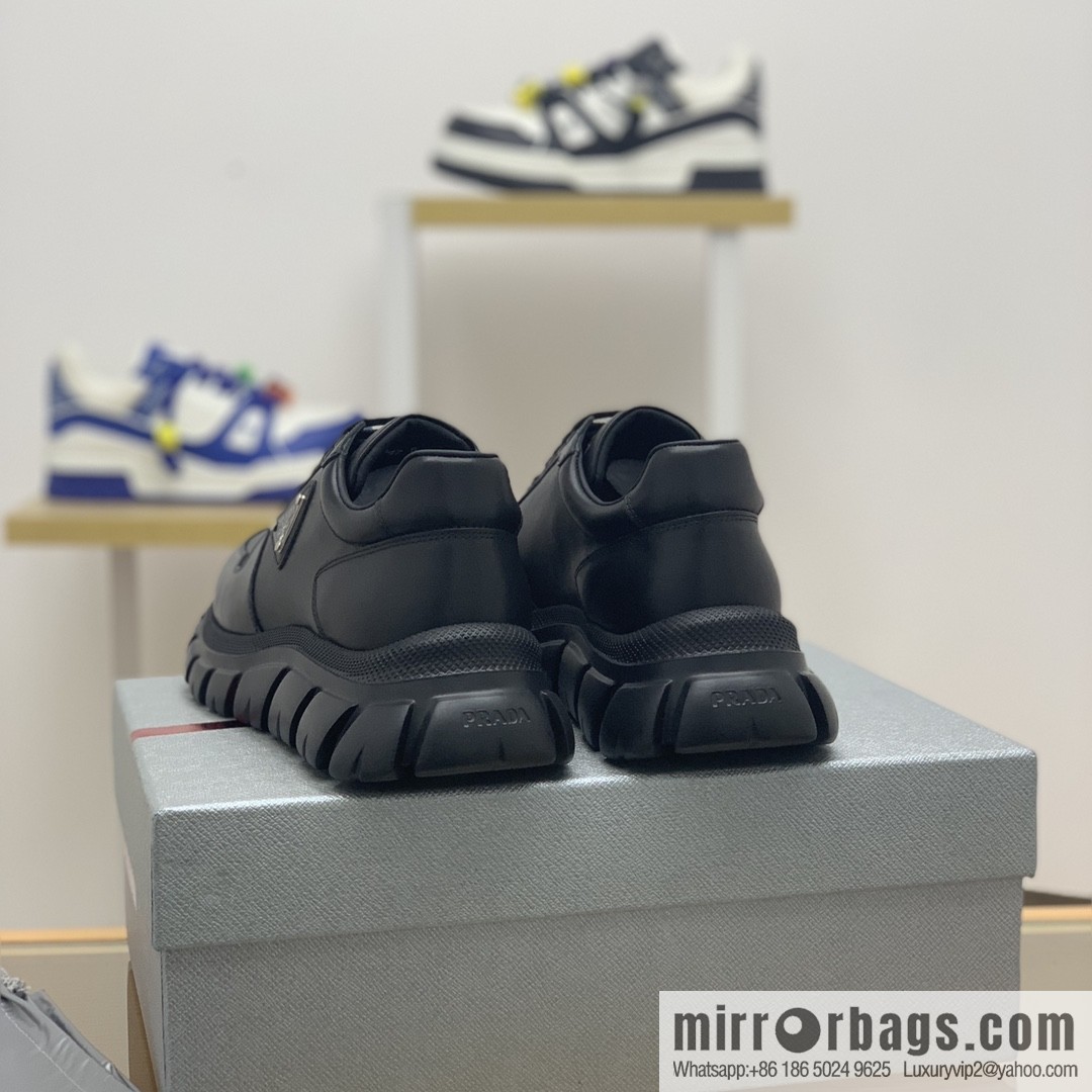 Prada uses soft calfskin men's sneakers