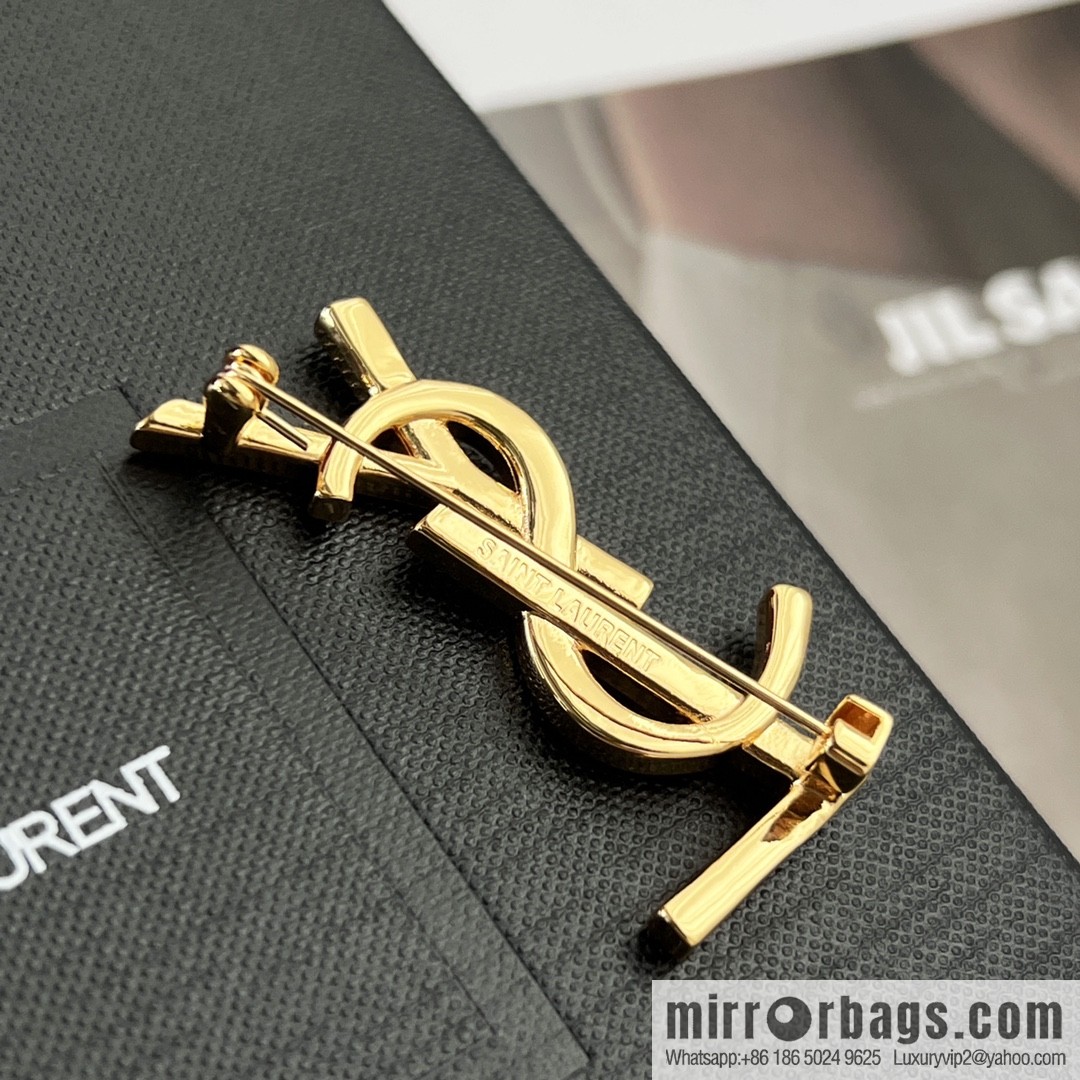 Saint Laurent YSL full diamond brooch