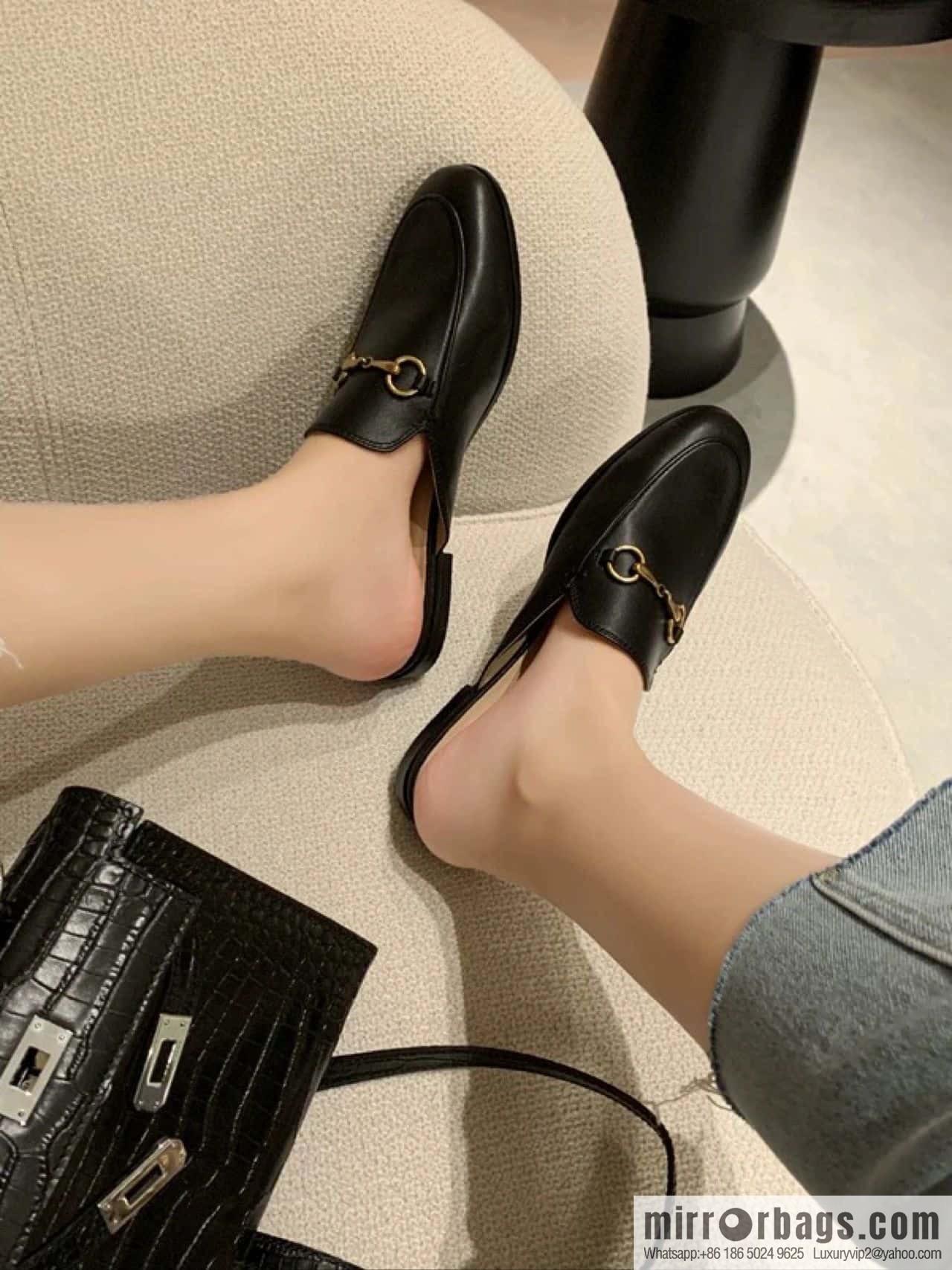 GUCCI horse buckle muller shoes half tray shoes