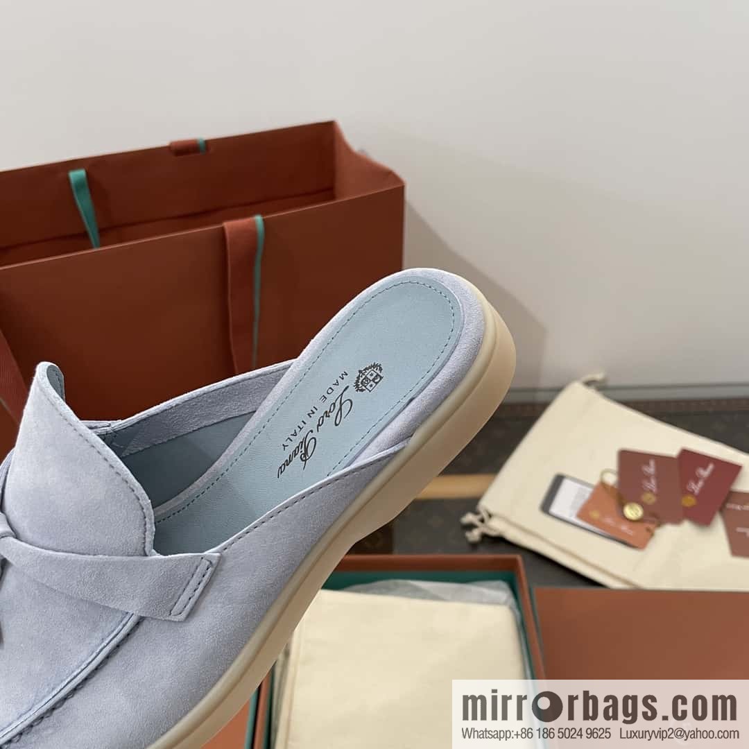 𝐋𝐨𝐫𝐨 𝐏𝐢𝐚𝐧𝐚|| pedal muller half shoes, haze blue