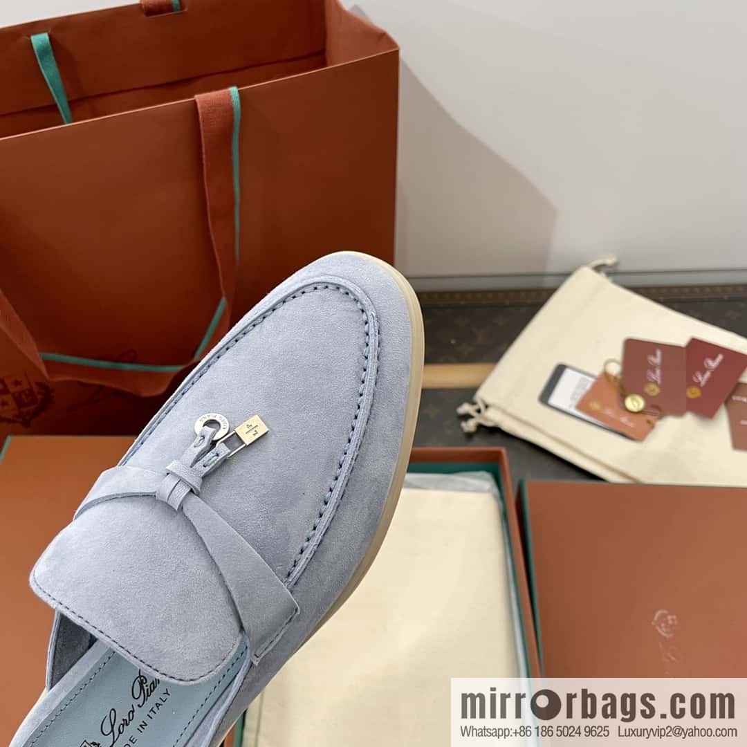 𝐋𝐨𝐫𝐨 𝐏𝐢𝐚𝐧𝐚|| pedal muller half shoes, haze blue