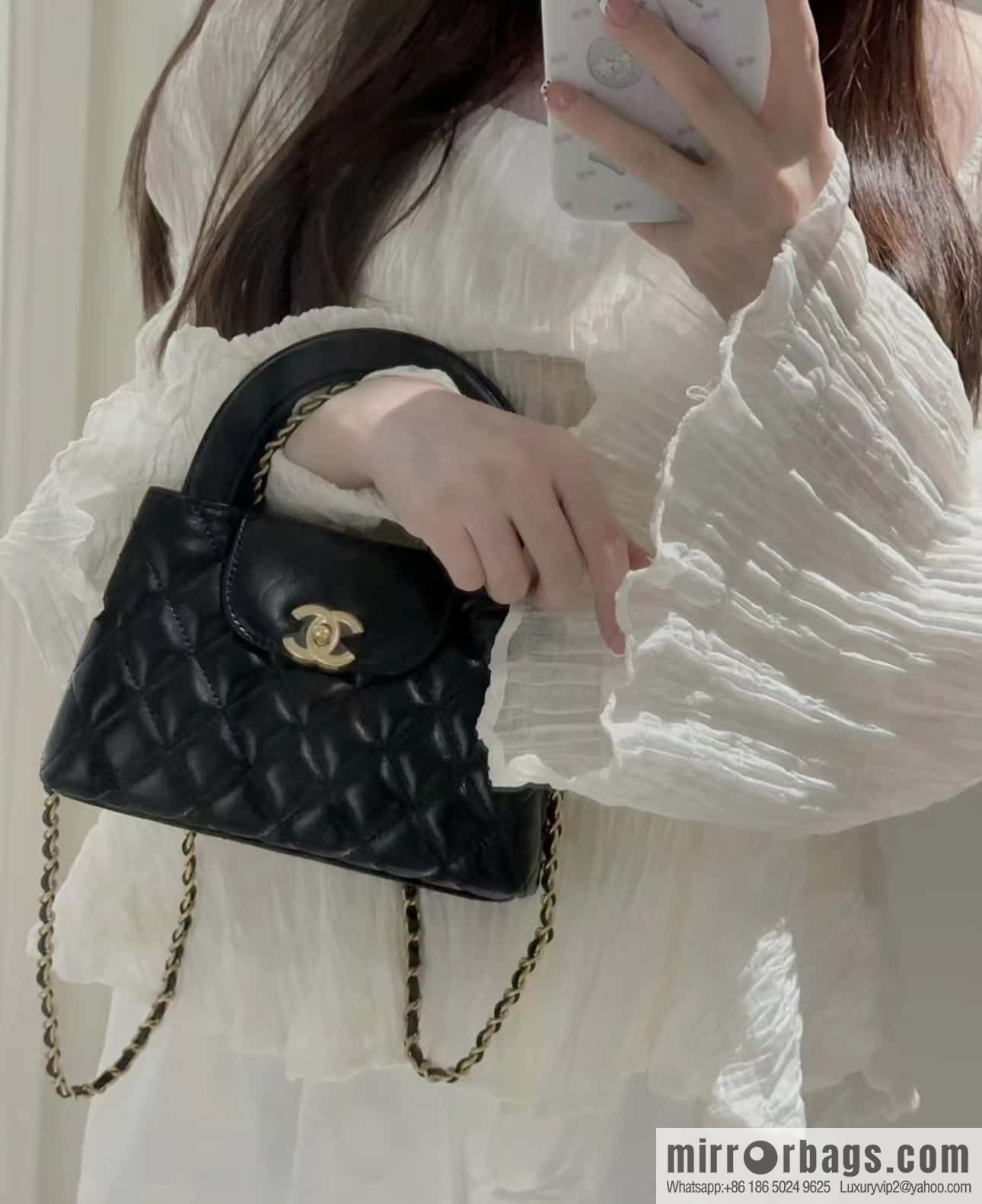 CHANEL 23K autumn and winter series Kelly bag AS4416 black