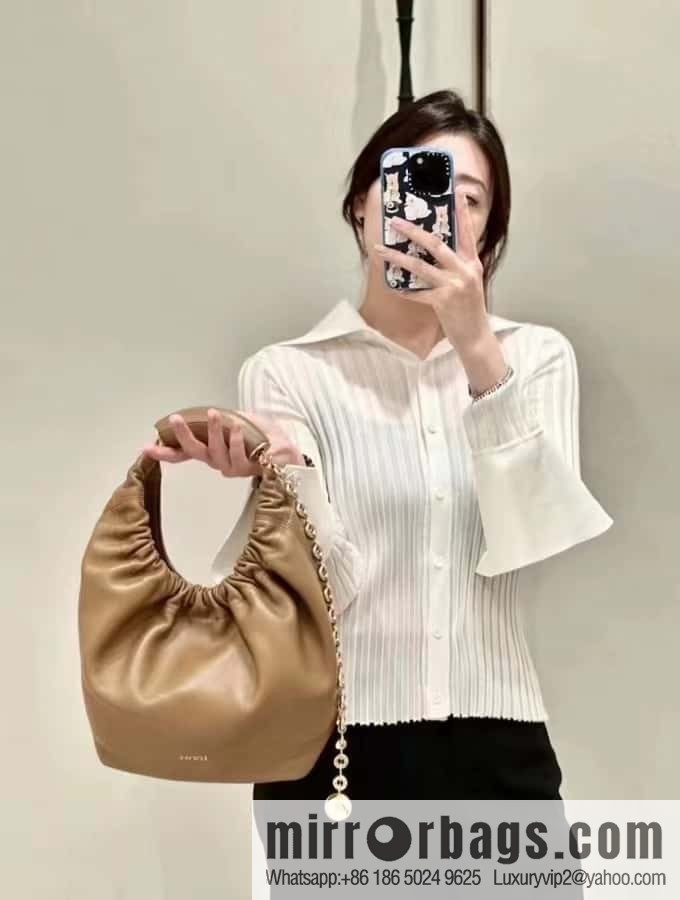 LOEWE Squeezed Underarm Bag 0701 Oak Brown 29.5CM