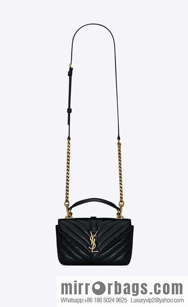 YSL 2024 New COLLEGE Glossy Oil Wax Mini Chain Bag 779430