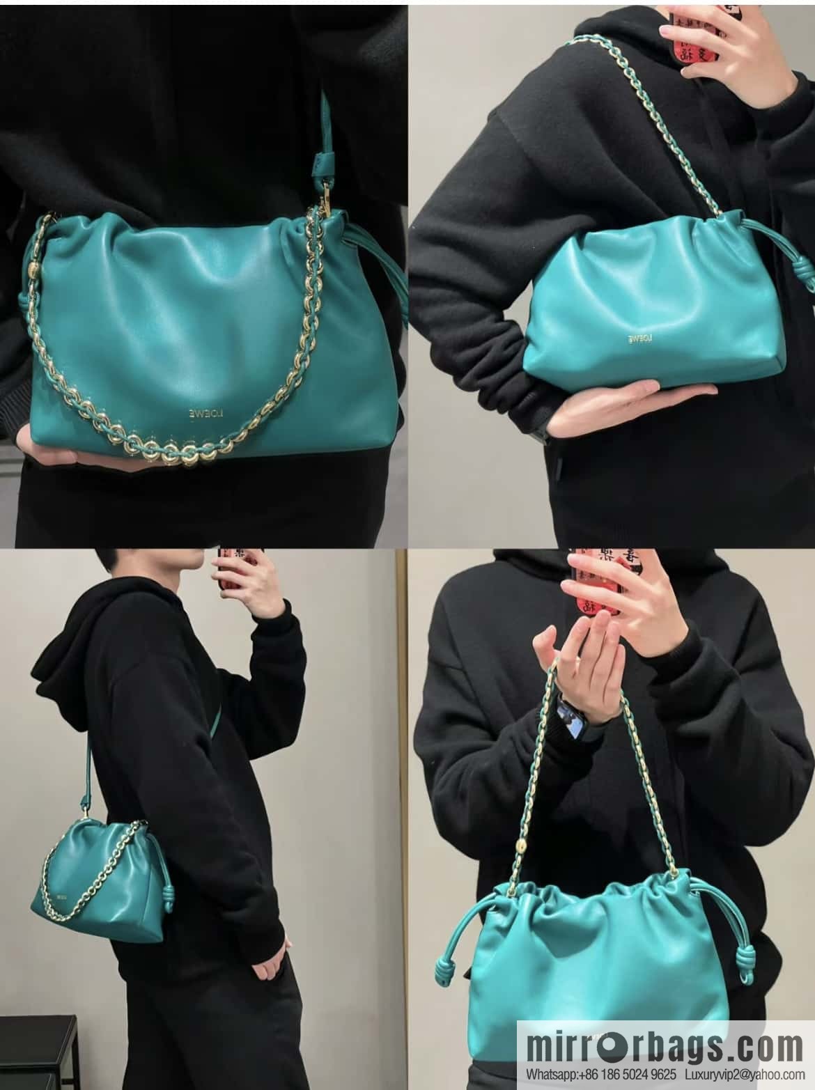 LOEWE Flamenco Purse 0803 Emerald Green 30cm