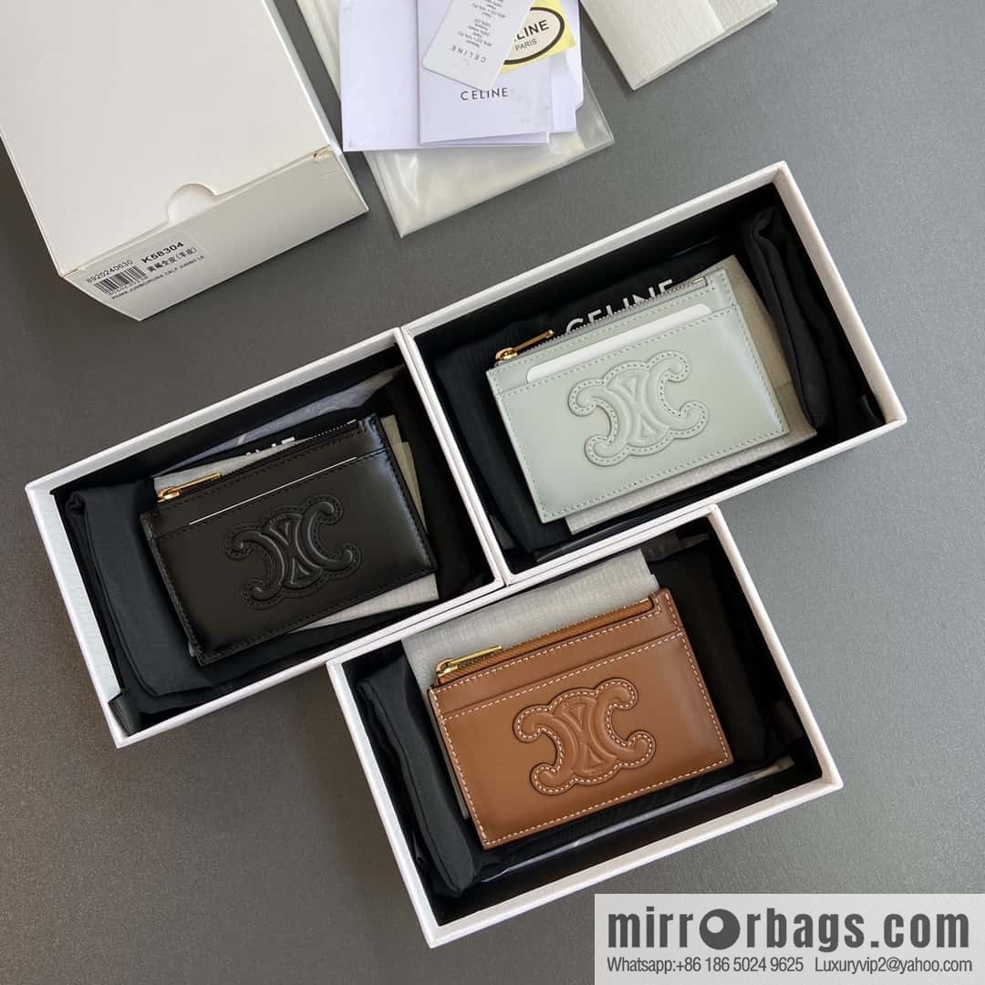 CELINE TRIOMPHE logo printed card holder 10K58304EMJ.04LU