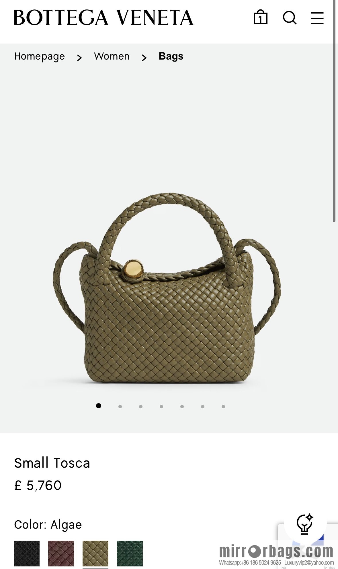 BV S Tosca crossbody bag 776755 Seaweed green