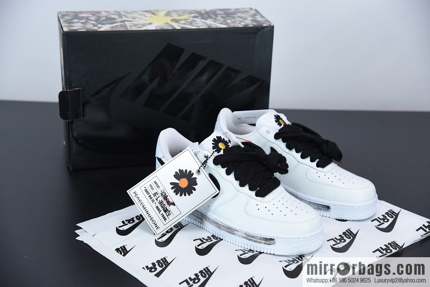 NK Air Force 1 White Quan Zhilong, Daisy 2.0 Old Ink Scratch Leisure Sports Board Shoes, Item Number: DD3223-100