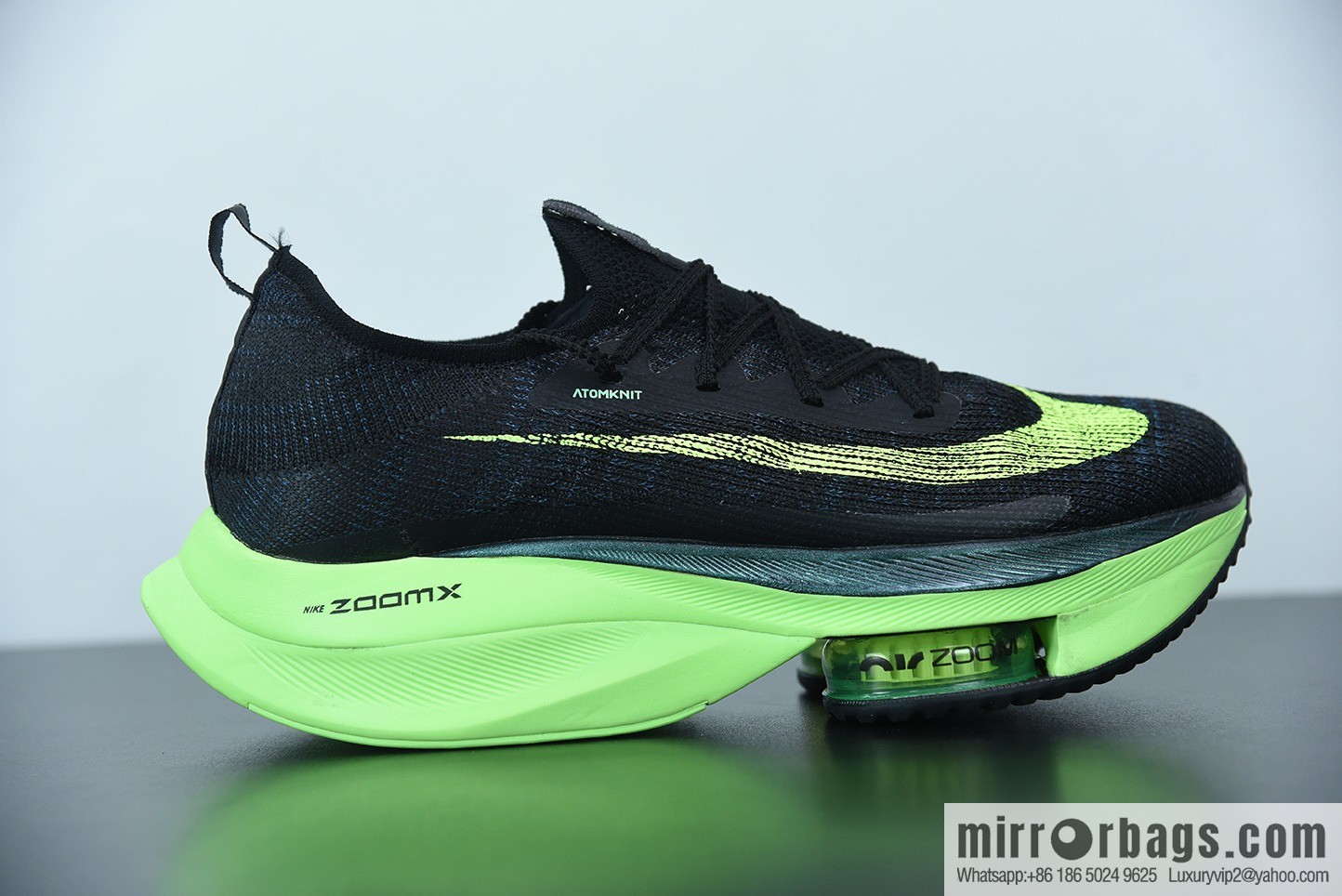 NK Air Zoom Alphafly NEXT% air unit marathon, black and green Unisex sneakers of the same style, item number: CI9925-400.