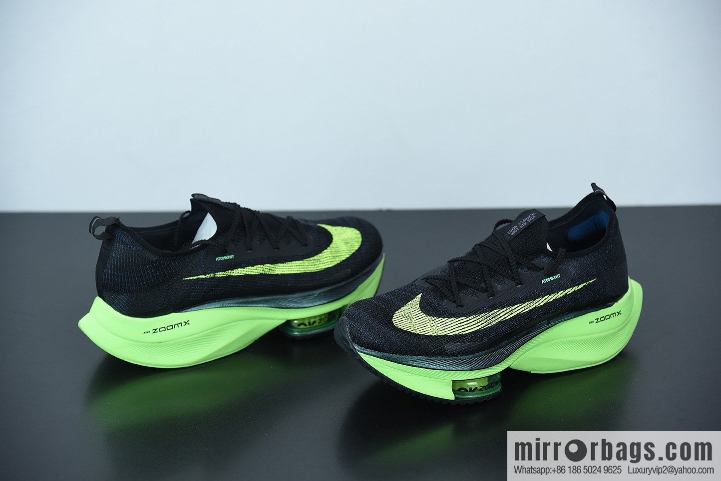 NK Air Zoom Alphafly NEXT% air unit marathon, black and green Unisex sneakers of the same style, item number: CI9925-400.
