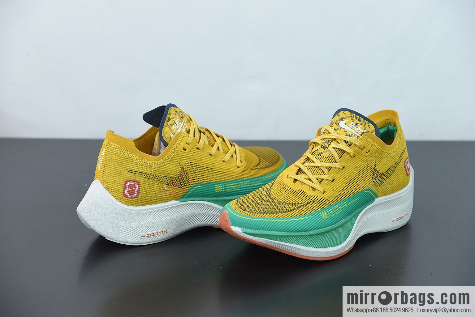 Nk ZoomX Vaporfly NEXT% 2 marathon knit breathable sports shoes, yellow-green, item number: DJ5182 -700