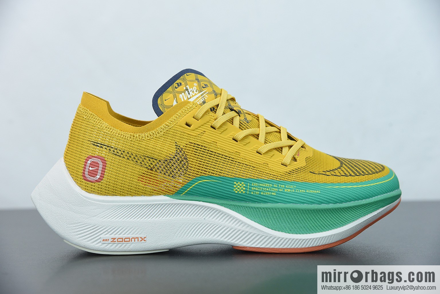 Nk ZoomX Vaporfly NEXT% 2 marathon knit breathable sports shoes, yellow-green, item number: DJ5182 -700